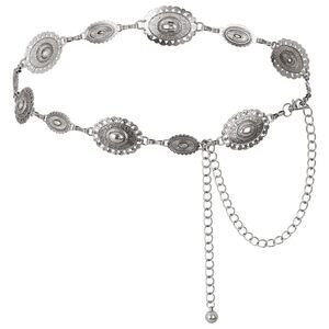 Western Oval Concho Chain Belt For Women Metal Waist Chain Belt For Dresses🤚